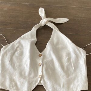 Love Tree Cream Halter Crop Top